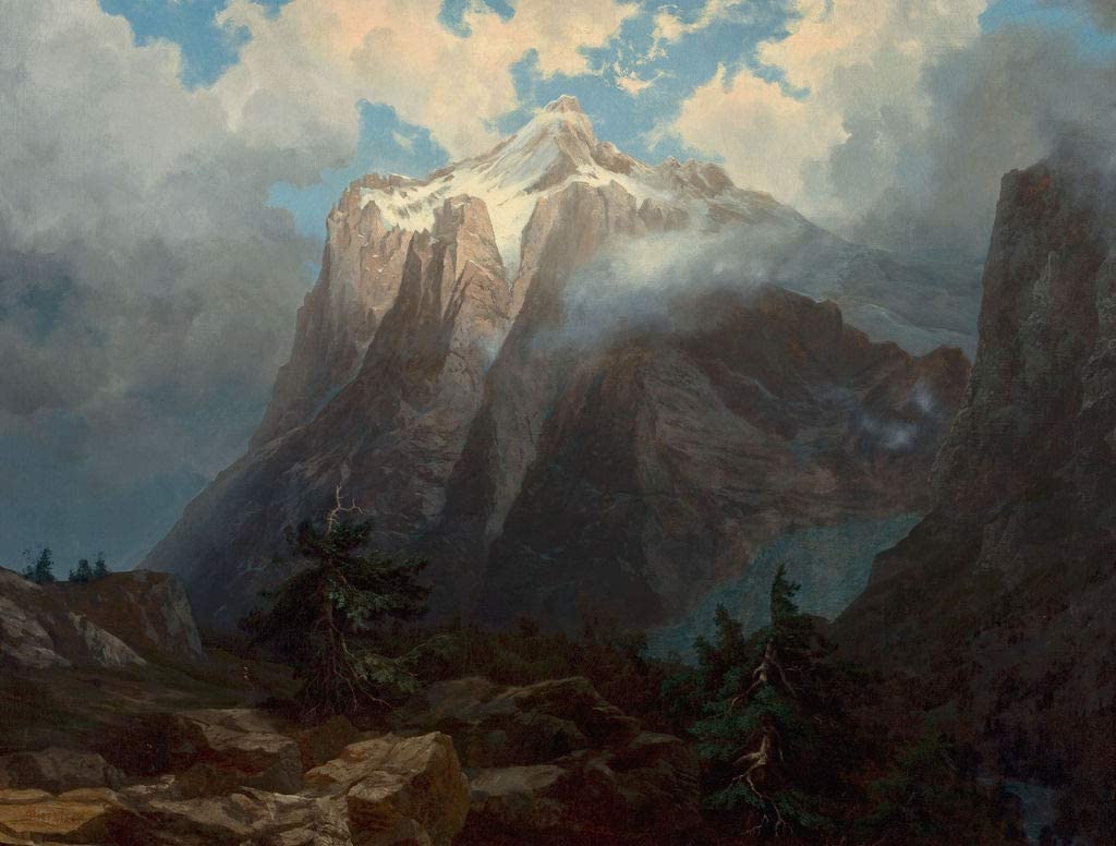 Albert Bierstadt - Mount Brewer from Kings River Canyon Canvas \u0026 Poster  Wall Art | Get Custom Art, image size:1024x776