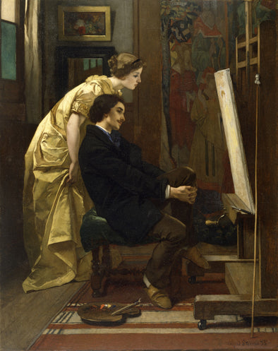 Alfred Stevens - The Painter and His Model - Get Custom Art