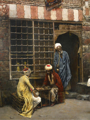 Edwin Lord Weeks - A Game of Chess in Cairo Street-Reproduction-Get Custom Art