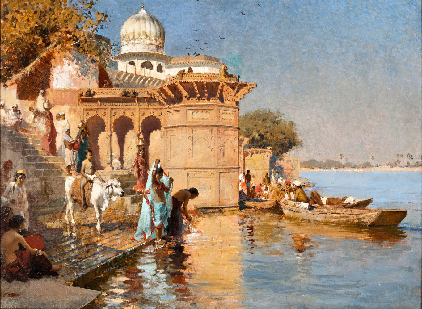 Edwin Lord Weeks - Along the Ghats, Mathura-Reproduction-Get Custom Art