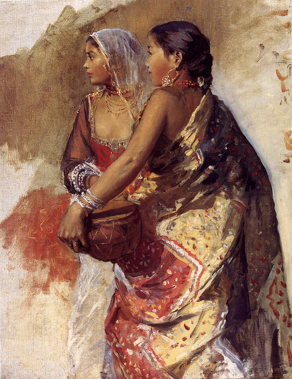 Edwin Lord Weeks - Sketch Two Nautch Girls-Reproduction-Get Custom Art