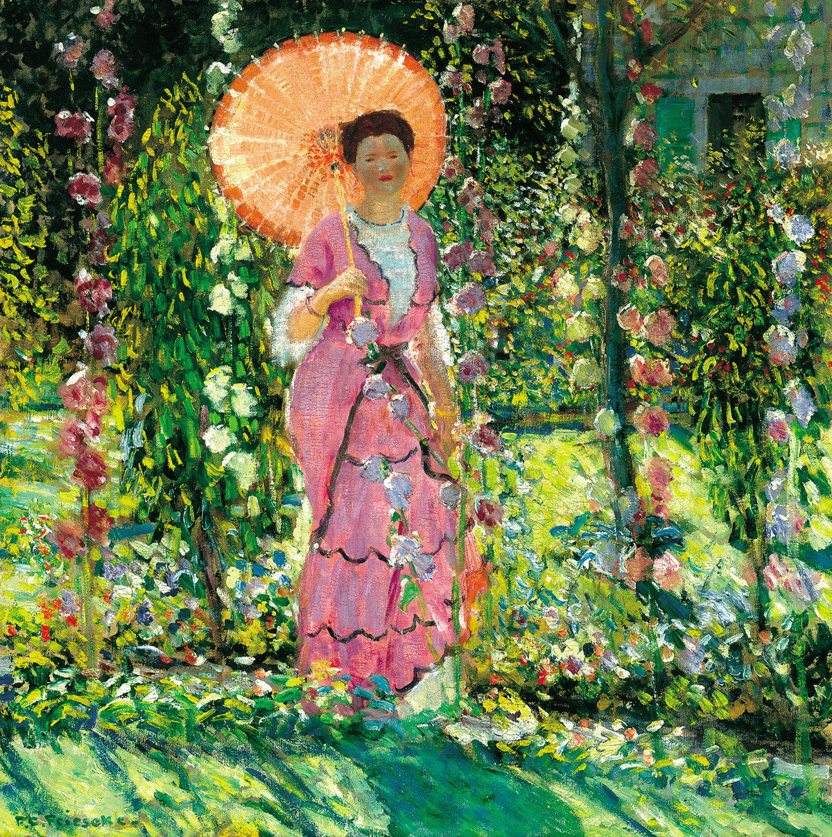 Frederick Carl Frieseke - Hollyhocks Canvas & Poster Wall Art