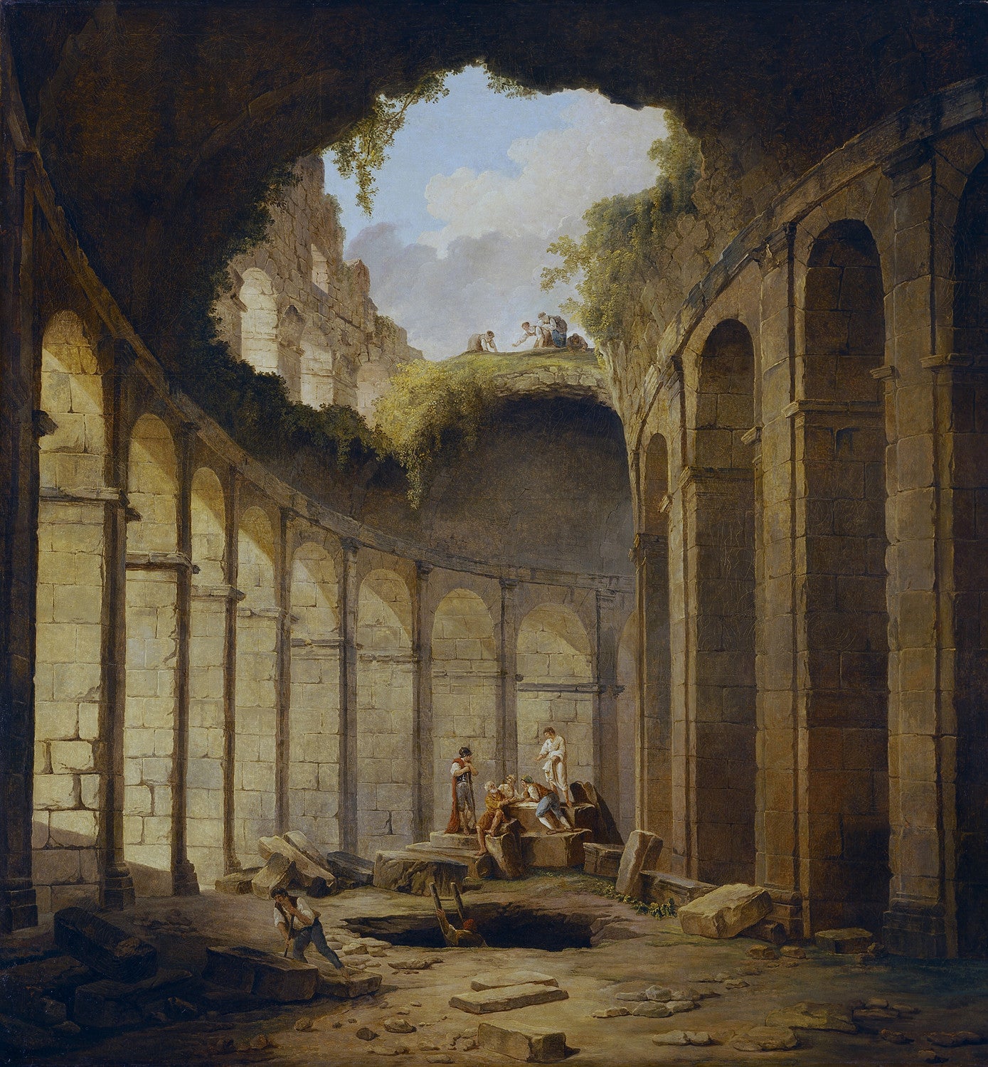 Hubert Robert - Colosseum, Rome Canvas \u0026 Poster Wall Art | Get Custom Art, image size:1389x1500