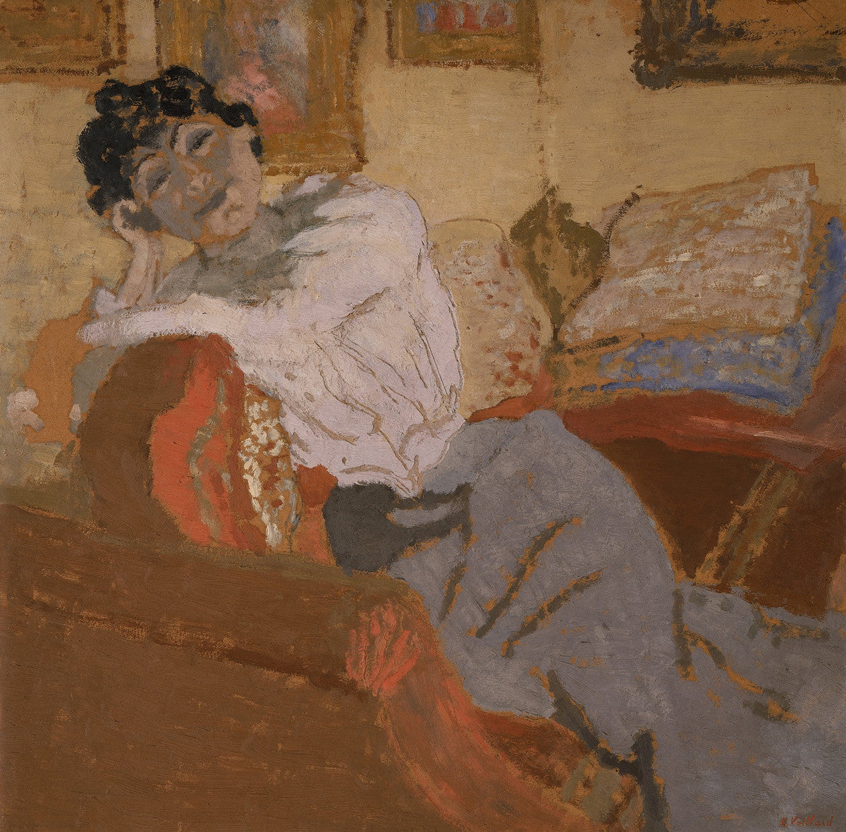 Jean-Édouard Vuillard - Madame Hessel on the Sofa Canvas & Poster