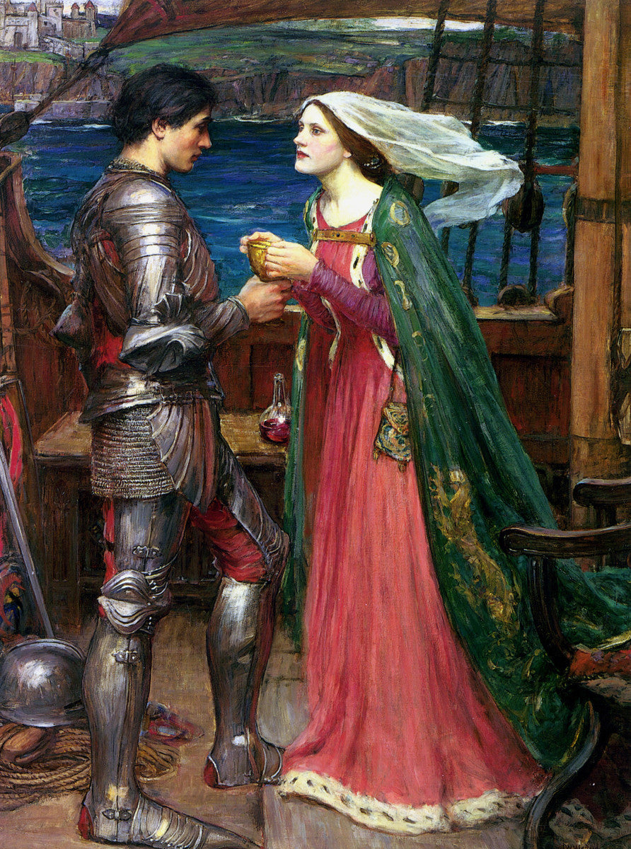 John William Waterhouse - Tristan and Isolde with the Potion Canvas \u0026  Poster Wall Art | Get Custom Art, image size:892x1200