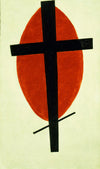 Kazimir Malevich - Mystic Suprematism Black Cross and Red Oval 