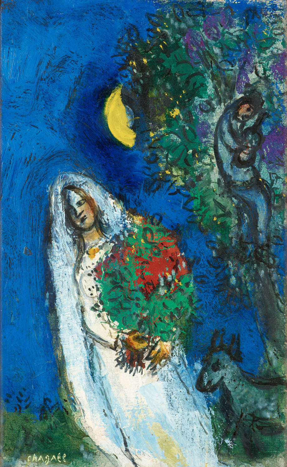 Marc Chagall - A Mariee a La Lune Canvas & Poster Wall Art | Get