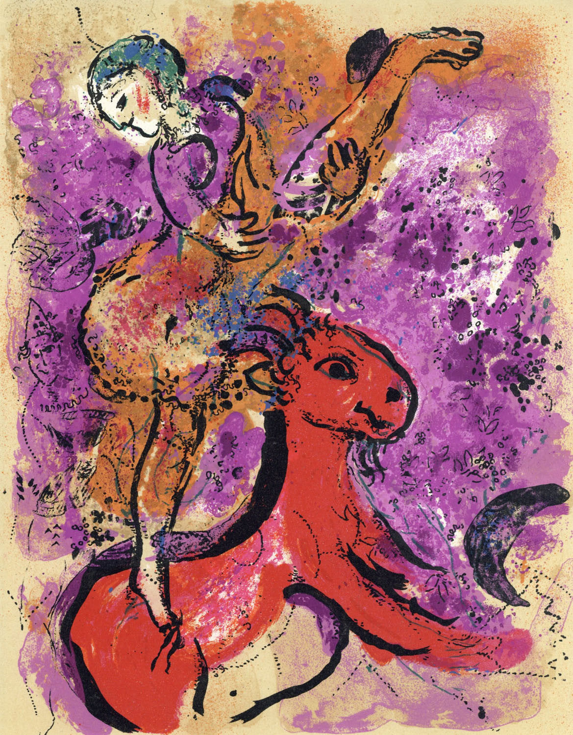 Marc Chagall - Woman Circus Rider on Red Horse Canvas & Poster