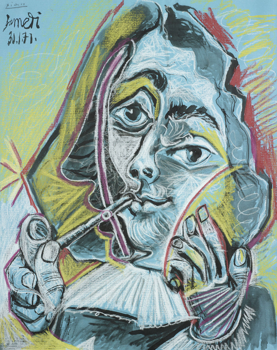 Pablo Picasso - Man Smoking a Pipe Canvas & Poster Wall Art