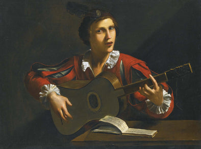 Pietro Paolini - A Guitar Player Seated in an Interior