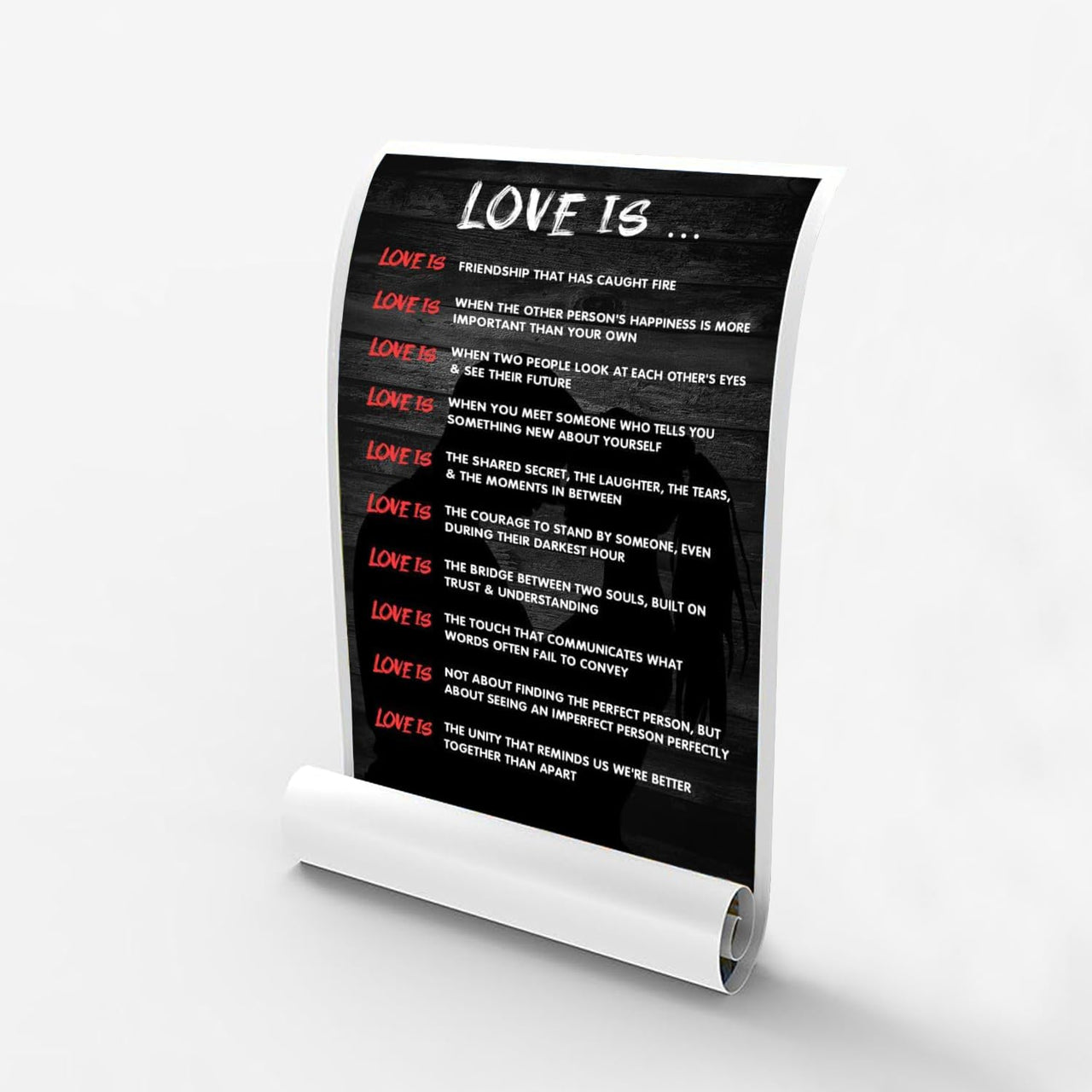 "Love Is..." Inspirational Motivational Positive Quotes Wall Art Decor - Motivational Poster - Encouragement Gift - Bedroom Living Room Home Office School