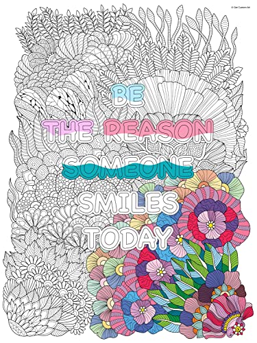 Giant Coloring Poster Motivational Quotes Mandala Style Wall Art for Adults Teens Kids - Get Custom Art