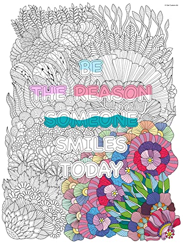 Giant Coloring Poster Motivational Quotes Mandala Style Wall Art for Adults Teens Kids