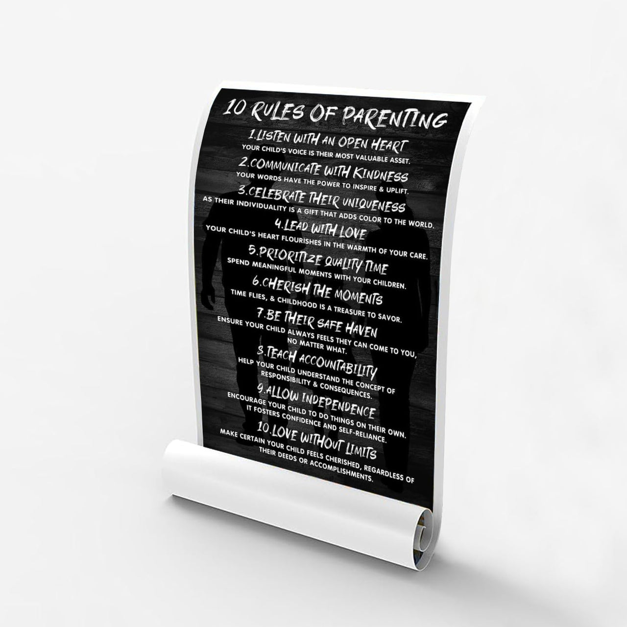 "10 Rules of Parenting" Inspirational Motivational Positive Quotes Wall Art Decor - Motivational Poster - Encouragement Gift - Bedroom Living Room Home Office School