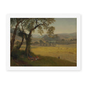 Albert Bierstadt's 'A Golden Summer Day near Oakland' painting reproduced as a rolled canvas print