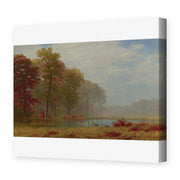 Albert Bierstadt's 'Autumn On The River' painting reproduced as a gallery-wrapped canvas print