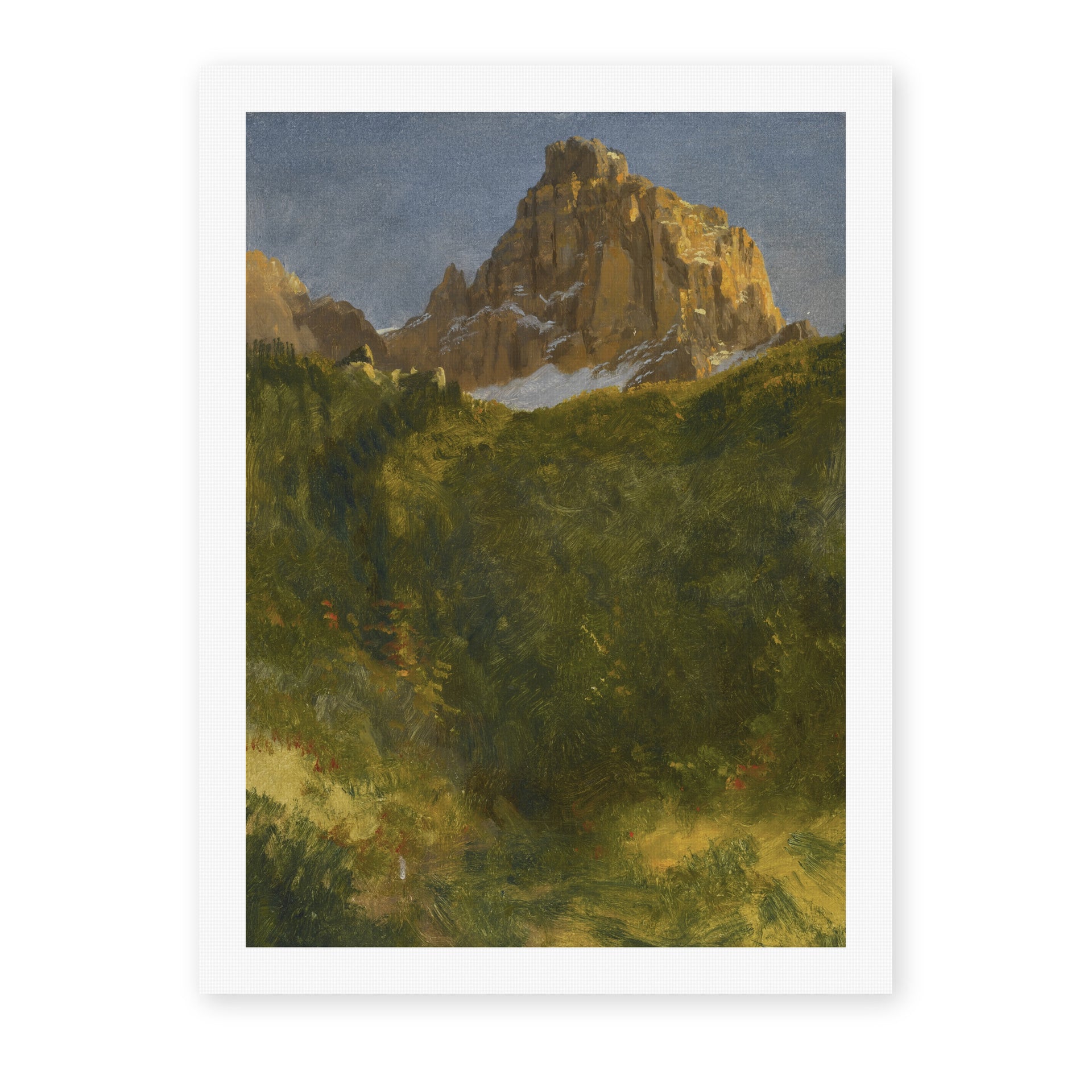 Albert Bierstadt's 'Estes Park, Colorado' painting reproduced as a rolled canvas print