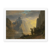 Albert Bierstadt's 'Lake in the Sierra Nevada' painting reproduced as a rolled canvas print
