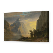 Albert Bierstadt's 'Lake in the Sierra Nevada' painting reproduced as a gallery-wrapped canvas print