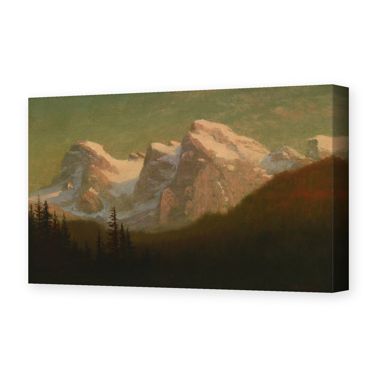 Albert Bierstadt's 'Late Afternoon Sun' painting reproduced as a gallery-wrapped canvas print