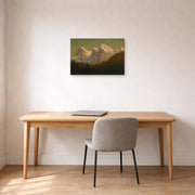 Gallery-wrapped canvas print of Albert Bierstadt's 'Late Afternoon Sun' displayed on a wall in a office
