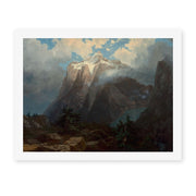 Albert Bierstadt's 'Mount Brewer from Kings River Canyon' painting reproduced as a rolled canvas print