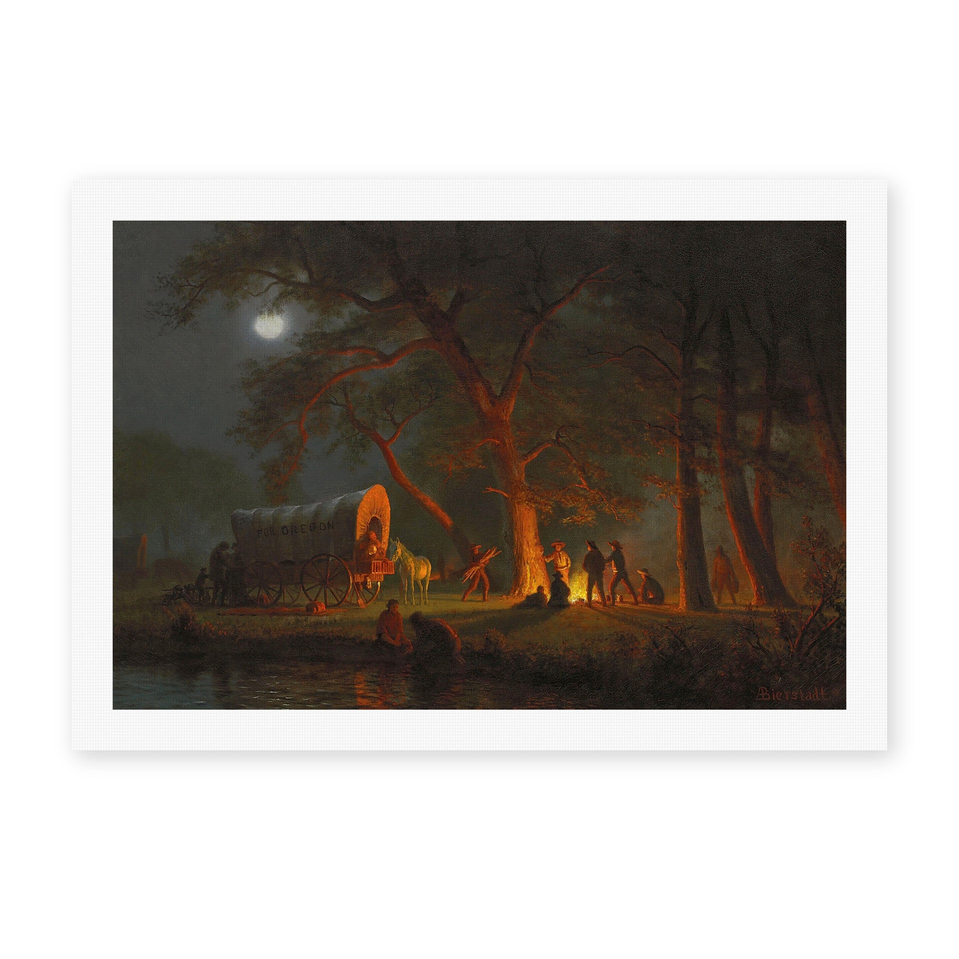 Albert Bierstadt's 'Oregon Trail' painting reproduced as a rolled canvas print