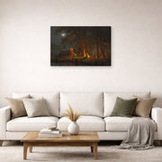 Gallery-wrapped canvas print of Albert Bierstadt's 'Oregon Trail' displayed on a wall in a living room