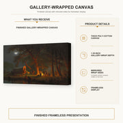 Albert Bierstadt - Oregon Trail gallery wrap canvas construction and hanging details infographic