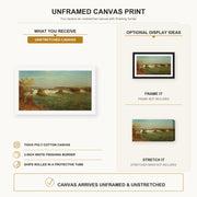 Albert Bierstadt - The Falls of Saint Anthony canvas print size comparison and framing display infographic