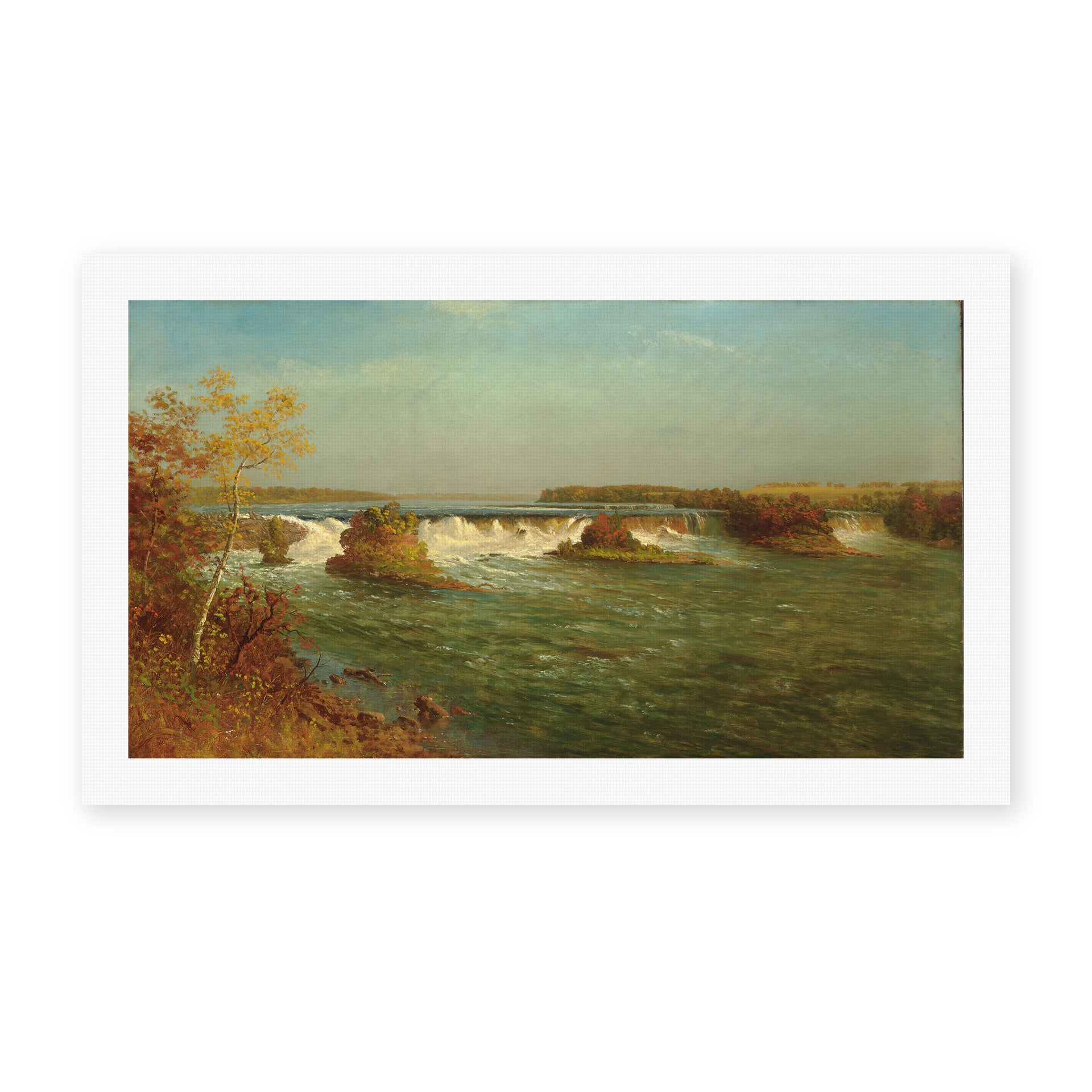 Albert Bierstadt's 'The Falls of Saint Anthony' painting reproduced as a rolled canvas print