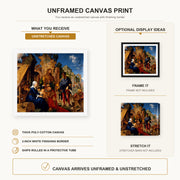 Albrecht Durer - Adoration of the Magi - canvas print combined product and display infographic frame and bars not included