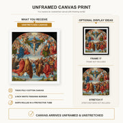 Albrecht Durer - Adoration of the Trinity - canvas print combined product and display infographic frame and bars not included