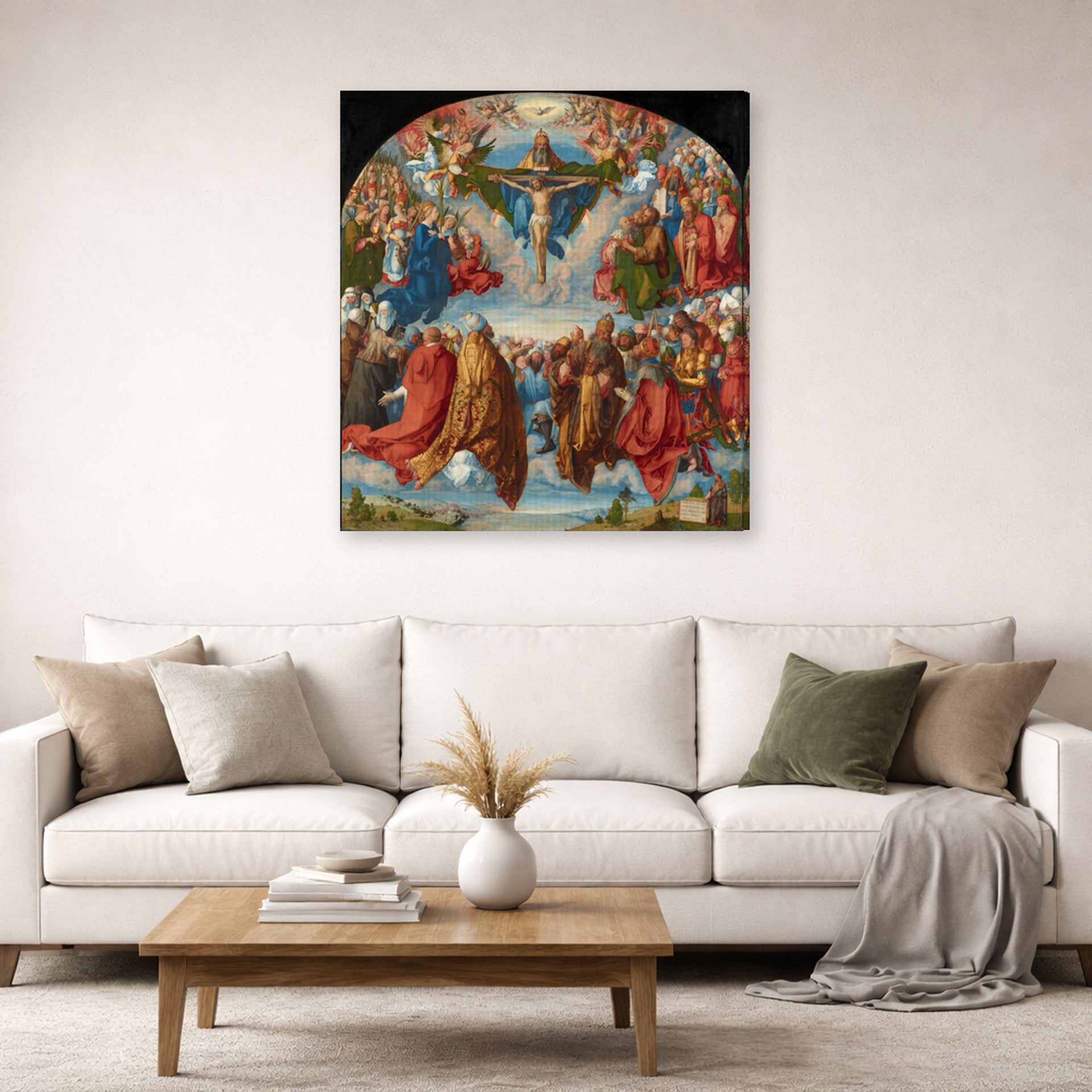 Albrecht Durer - Adoration of the Trinity - gallery wrap lifestyle living room 2