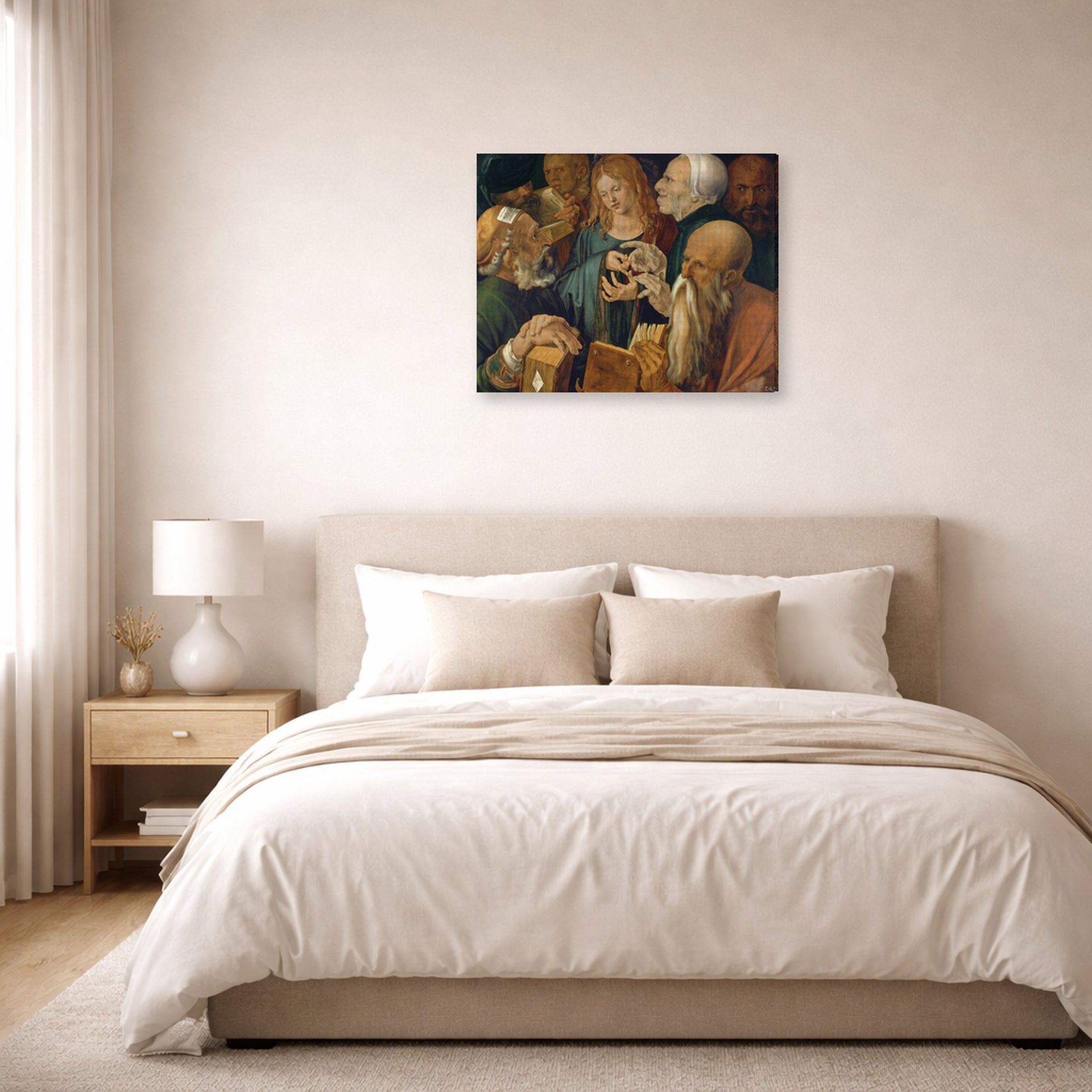 Albrecht Durer - Christ Among the Doctors - gallery wrap lifestyle bedroom