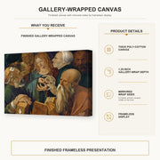 Albrecht Durer - Christ Among the Doctors - gallery wrap product details infographic