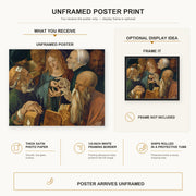 Albrecht Durer - Christ Among the Doctors - poster print combined product and display infographic