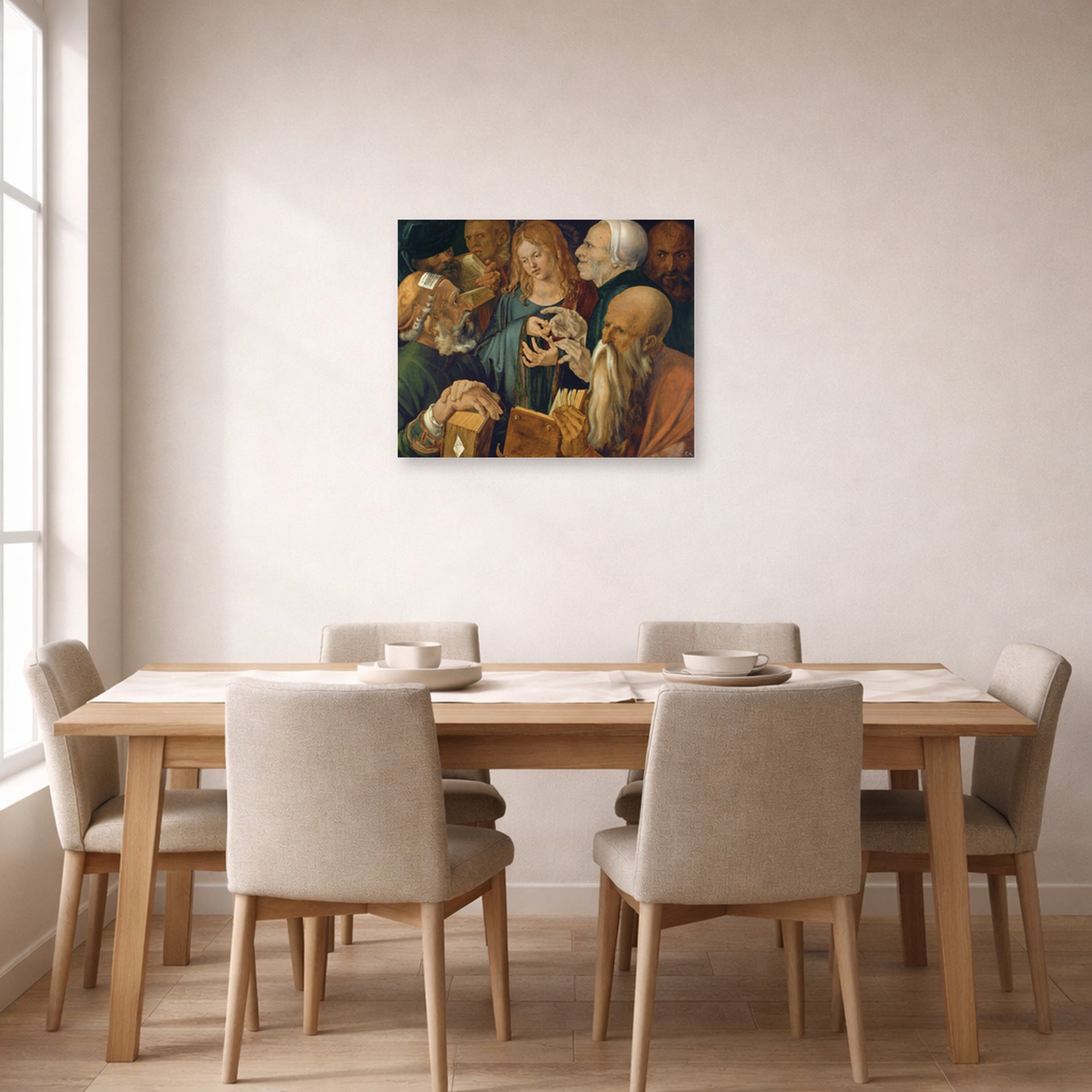 Albrecht Durer - Christ Among the Doctors - poster print lifestyle dining unframed