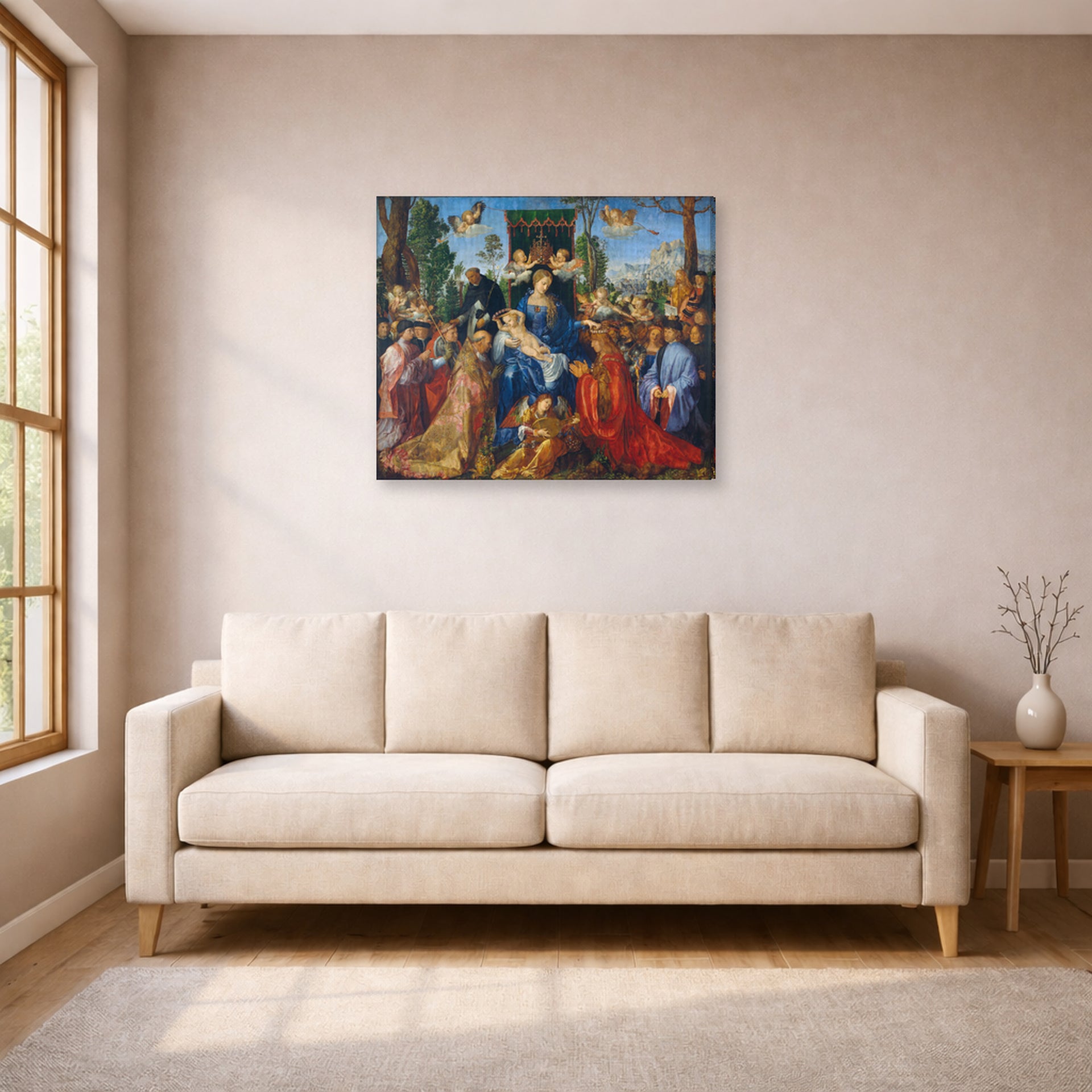 Albrecht Durer - Feast of Rose Garlands - gallery wrap lifestyle living room 1