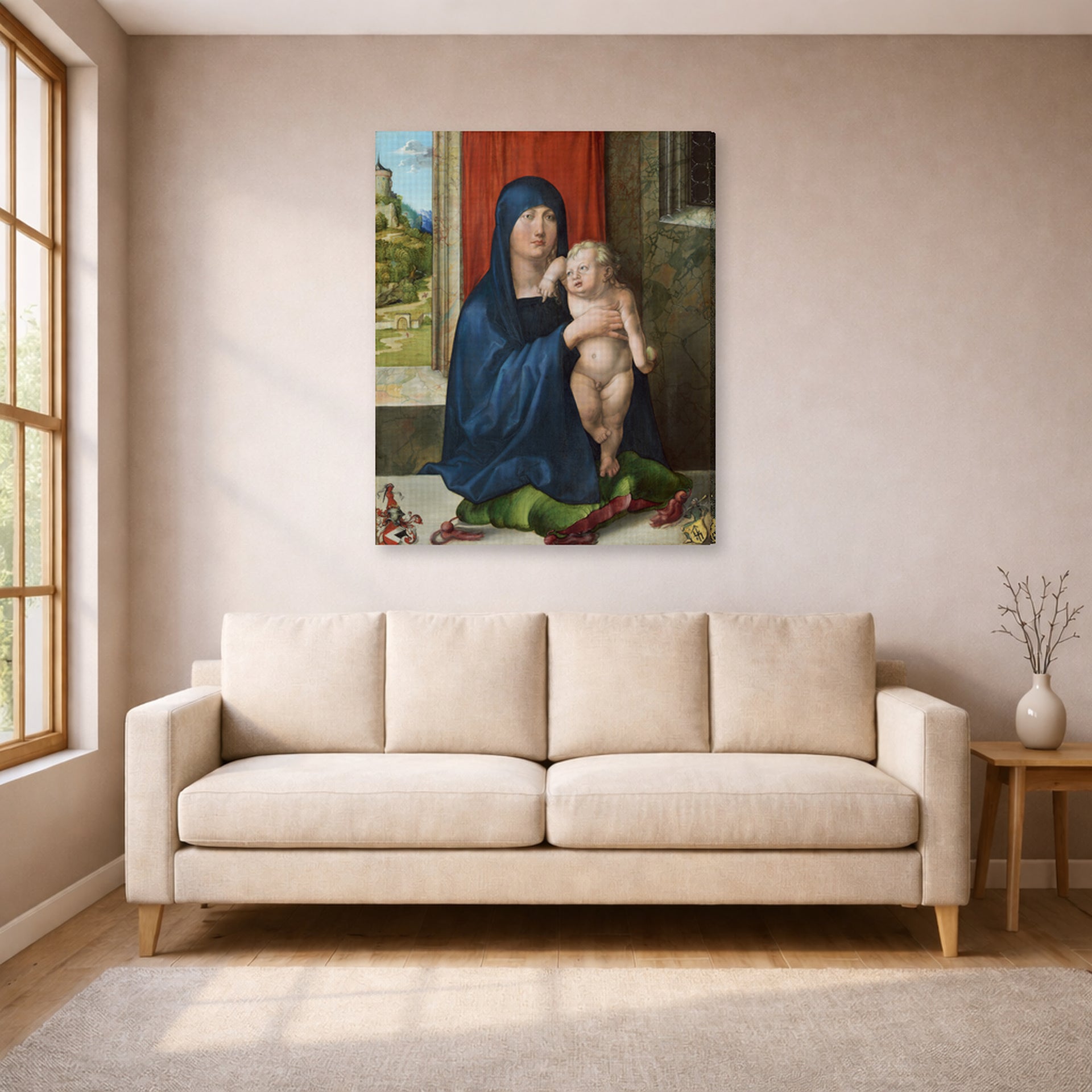 Albrecht Durer - Haller Madonna - gallery wrap lifestyle living room 1