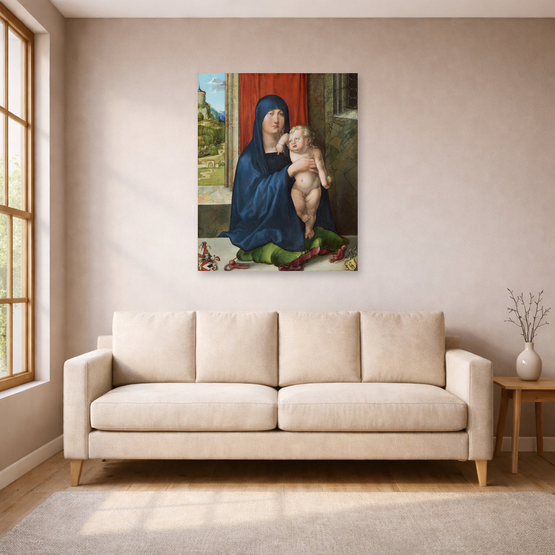 Albrecht Durer - Haller Madonna - poster print lifestyle living room 1 unframed