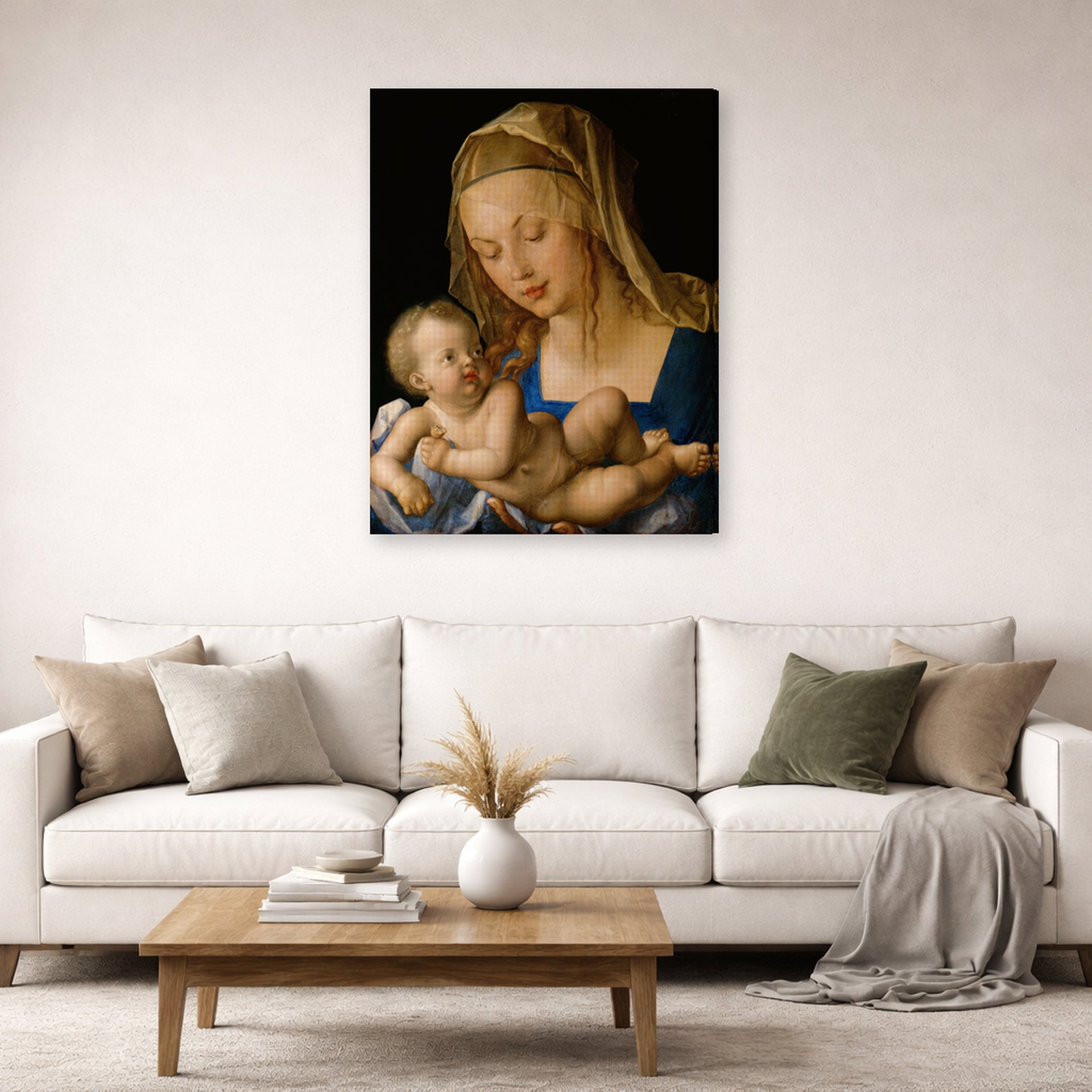 Albrecht Durer - Madonna of the Pear - gallery wrap lifestyle living room 2