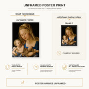 Albrecht Durer - Madonna of the Pear - poster print combined product and display infographic
