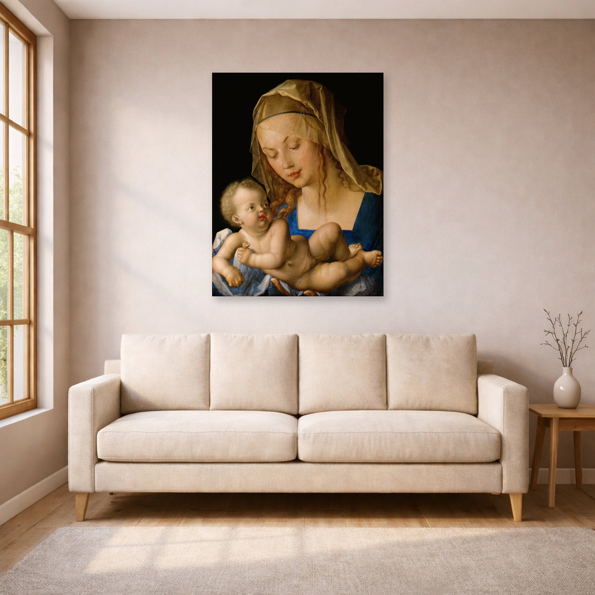 Albrecht Durer - Madonna of the Pear - poster print lifestyle living room 1 unframed