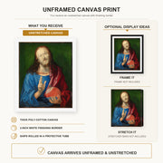 Albrecht Durer - Salvator Mundi - canvas print combined product and display infographic frame and bars not included