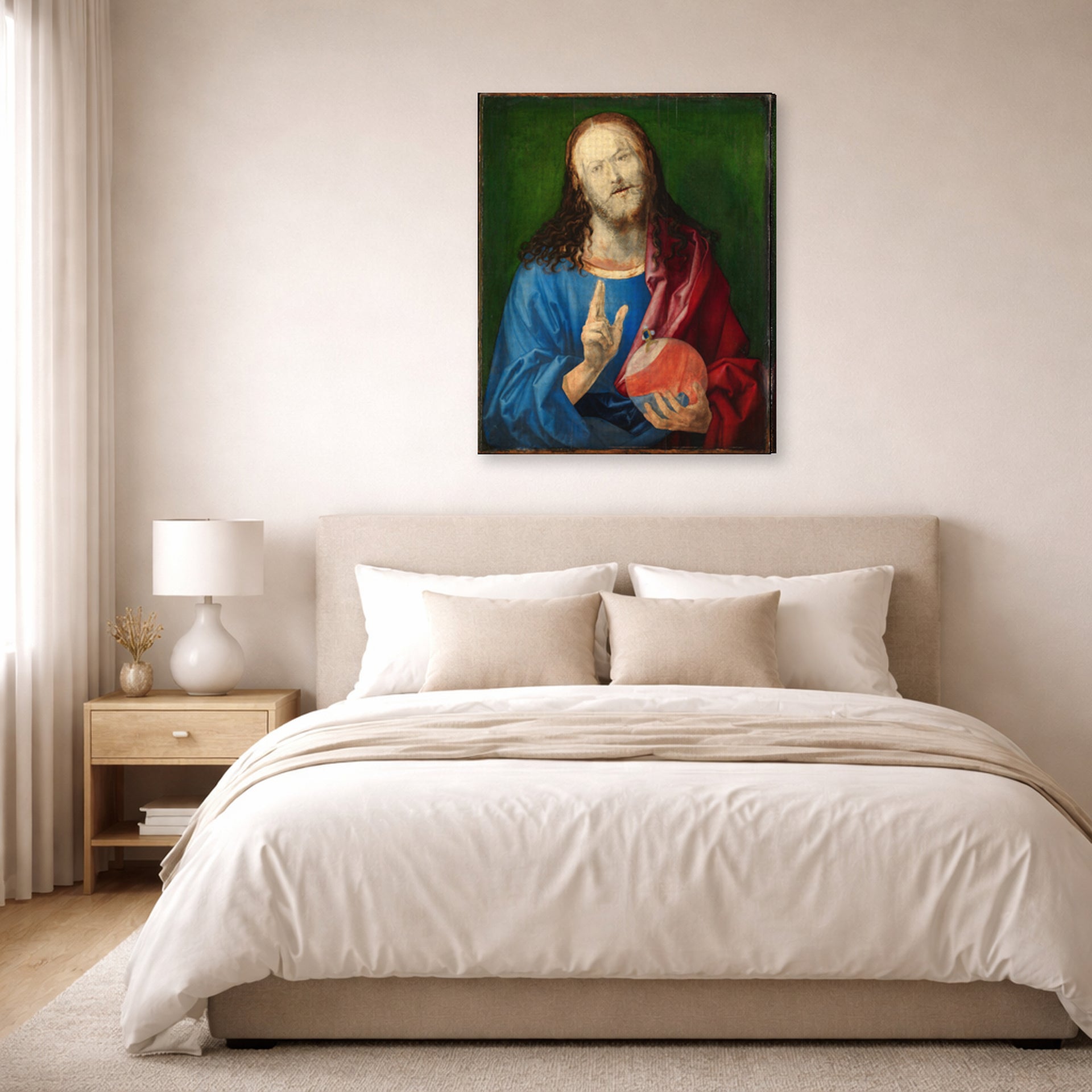Albrecht Durer - Salvator Mundi - gallery wrap lifestyle bedroom