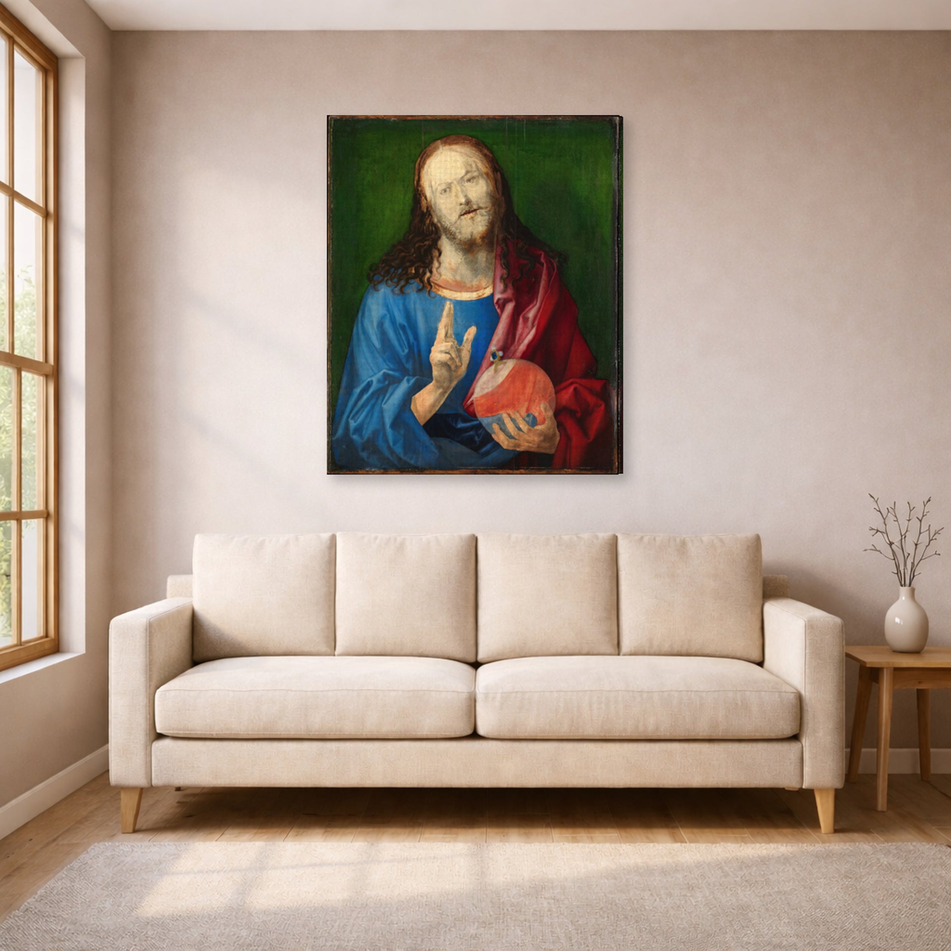 Albrecht Durer - Salvator Mundi - gallery wrap lifestyle living room 1