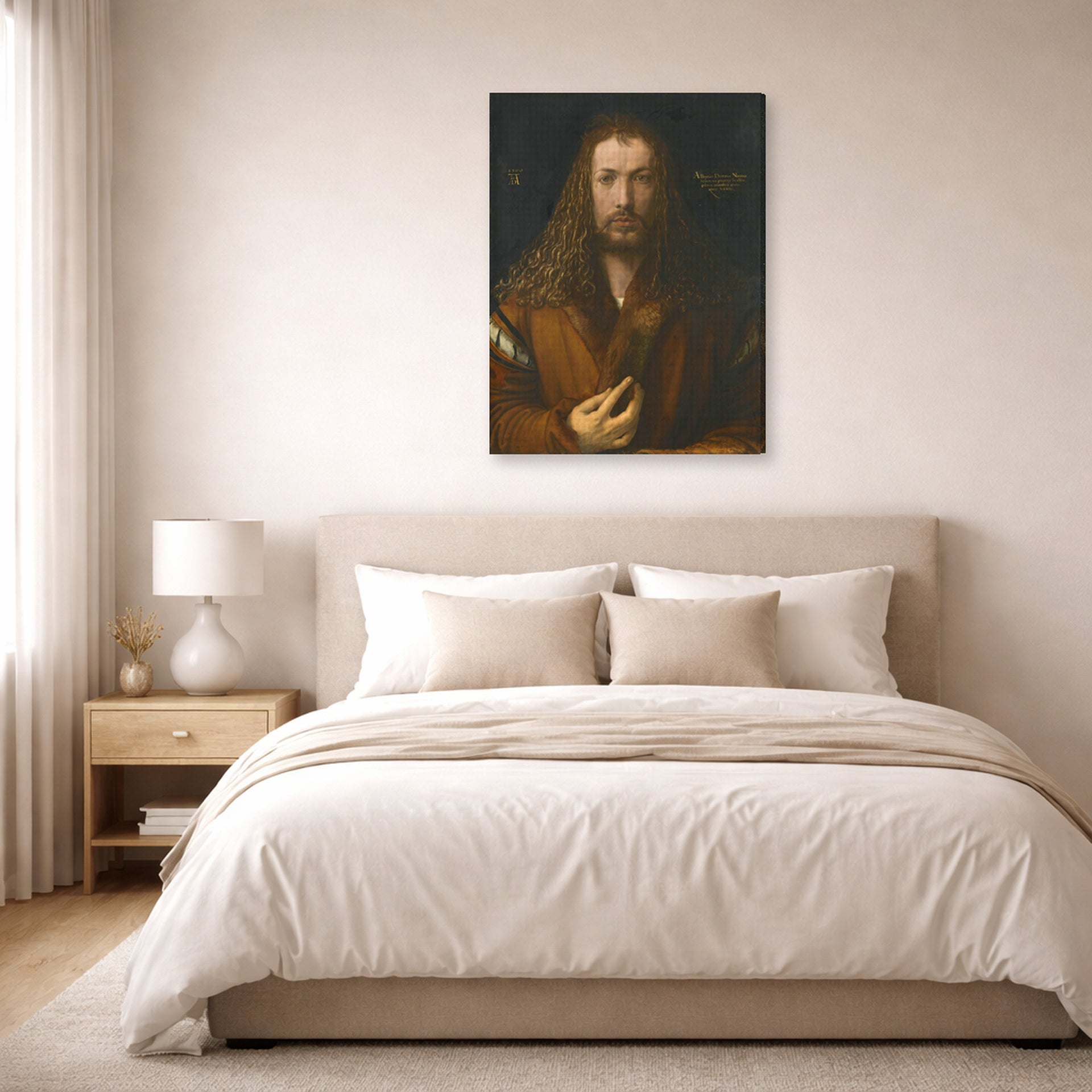 Albrecht Durer - Self Portrait at the Age of Twenty Eight 1500 - gallery wrap lifestyle bedroom