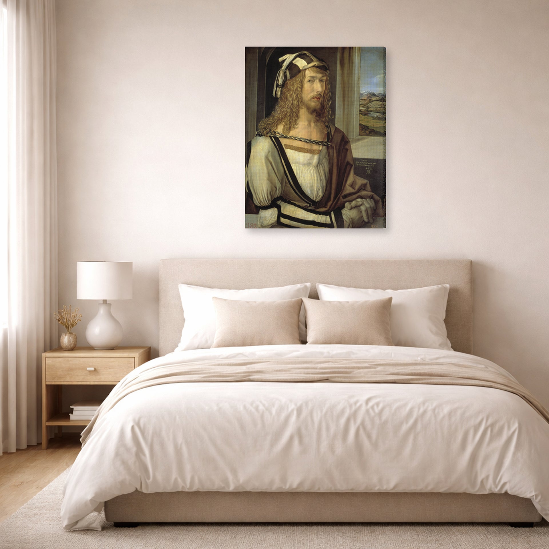 Albrecht Durer - Self Portrait at the Age of Twenty Six 1498 - gallery wrap lifestyle bedroom