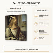 Albrecht Durer - Self Portrait at the Age of Twenty Six 1498 - gallery wrap product details infographic